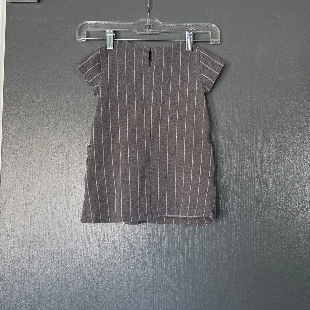 Zara Charcoal Striped Kids Dress